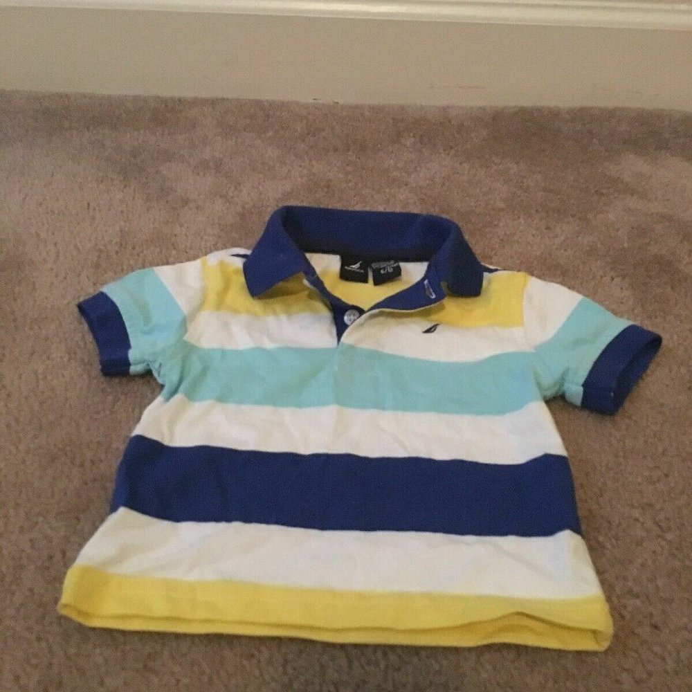 Nautica Infant Baby Boys Short Sleeve Polo Shirt Sz 6/12M MultiColor Top